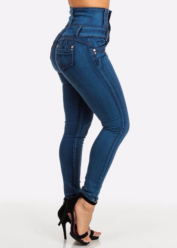 Royal Wolf Jeans Manufacturer Blue Vintage High Waist Hip Tight Colombian Jeans Colombian Levanta Coke