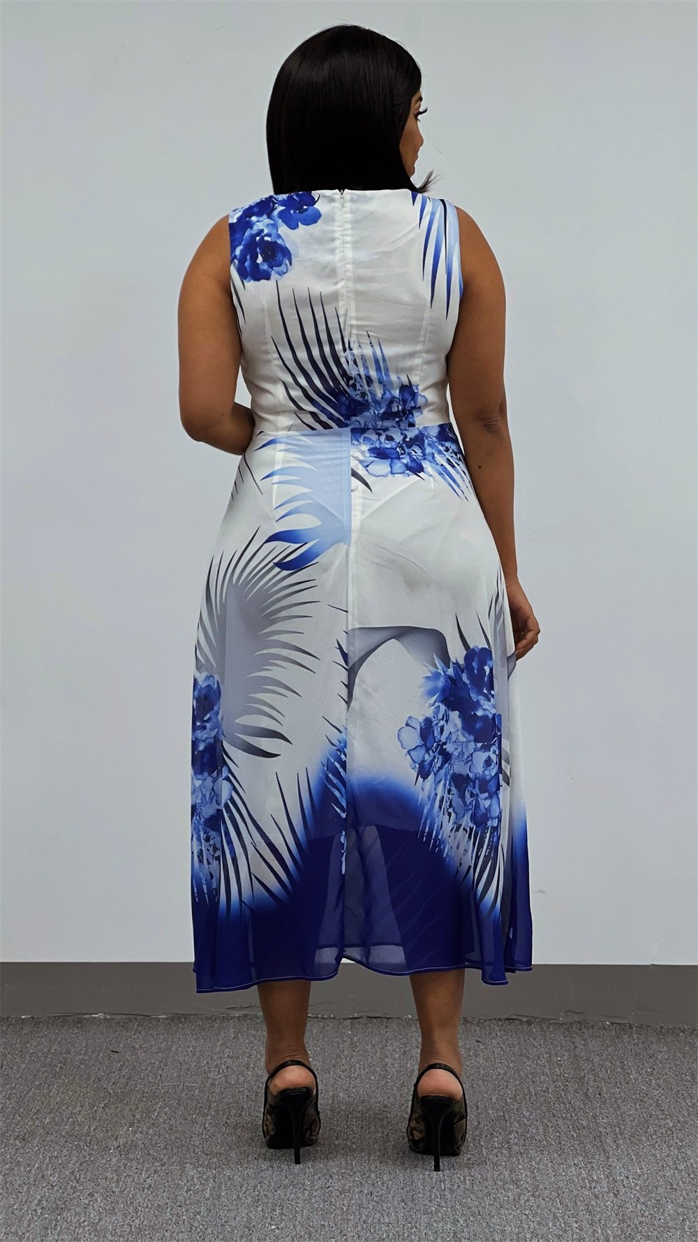 Women's Spring And Summer New Two-piece Long-sleeved Round Neck Tight Plus Size Office Gown