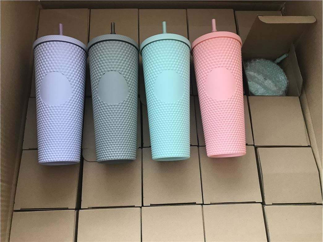 Hot Sale Bisphenol A Free Reusable Drinking Cold Cup 16 Oz/24 Oz Polypropylene Frosted Plastic Cup With Lid And Straw