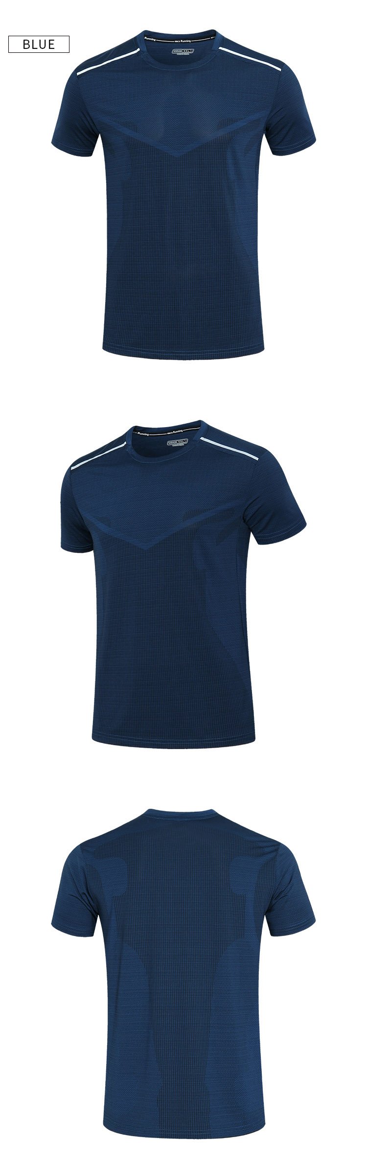 Light Fit Printed Short Sleeve High Stretch Running Top Training Gym T-shirt For Men