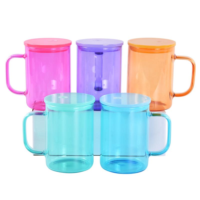 US Warehouse 12 Oz 16 Oz 20 Oz 25 Oz 16 Oz Straight Clear Frosted Water Bottle Sublimation Glass Jar Wooden Lid Tumbler Cup