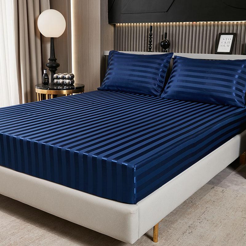 Wholesale Silk Satin Bed Sheet Suit Wrinkle Free Deep Pocket Hotel Home Woven Technique Polyester Padding