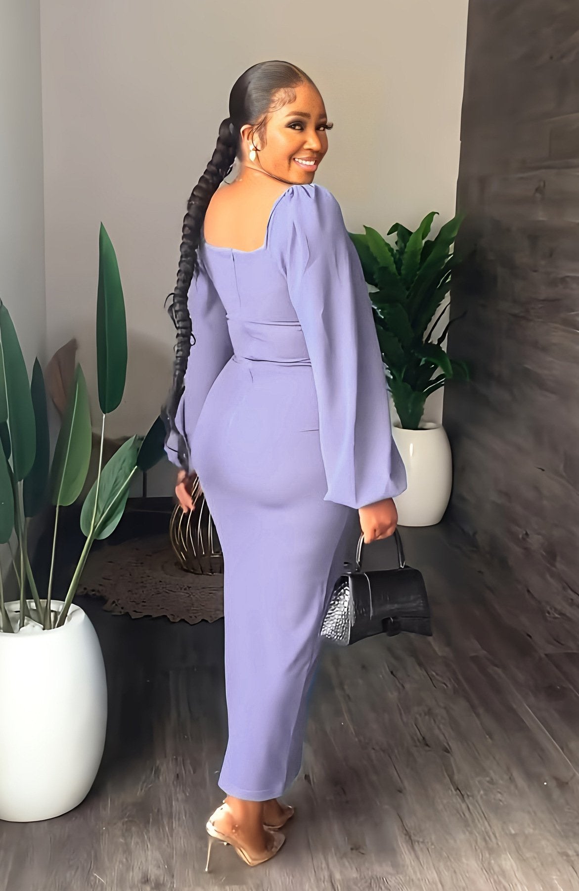 Wholesale Women Elegant Long Sleeve Midi Women