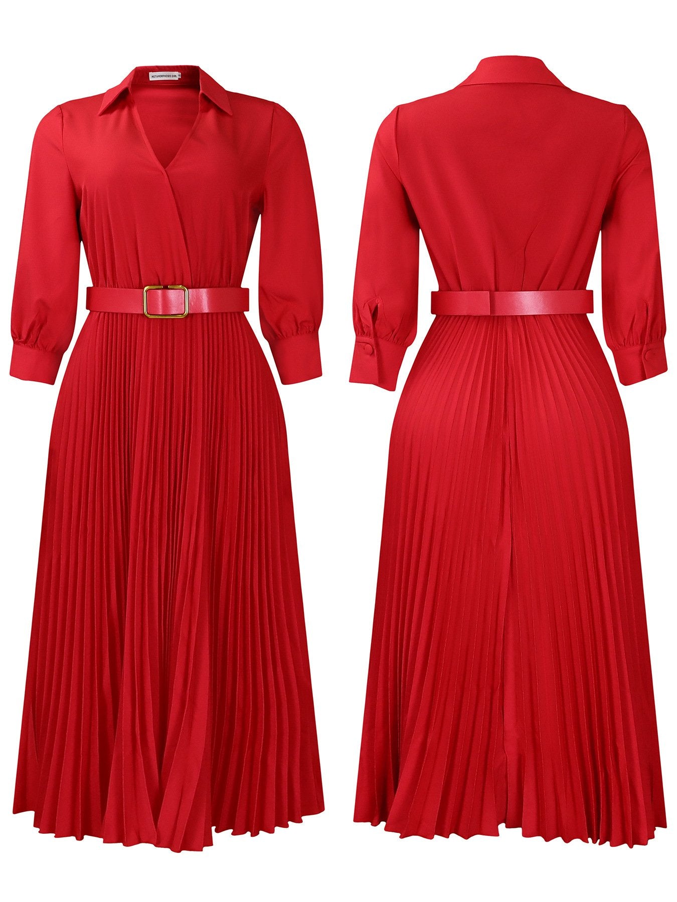 2024 Hot Spring New Women's Fashion V-neck Solid Color Plus Size Dress
