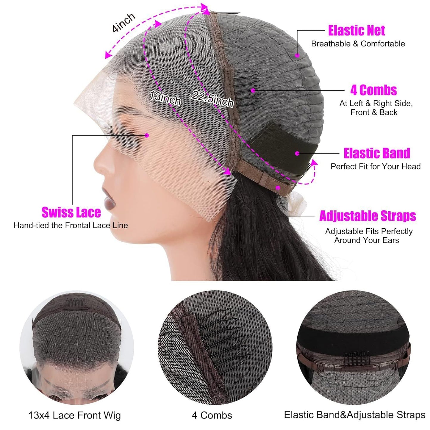 Cross-border European And American Human Hair Wig Wholesale Full Head Cover Natural Black Big Wave Head Cover Straight Hair