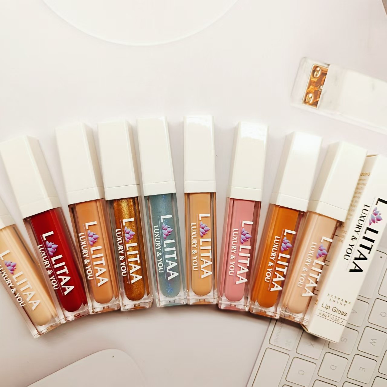 20 Color Sexy Women Private Label Metal Liquid Diamond Lipstick Gloss Lip Gloss