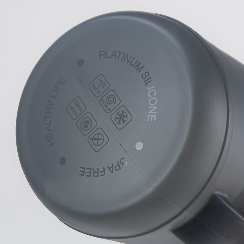 Wholesale BPA Free 2L Sports Gym Collapsible Drinking Collapsible Silicone Travel Straw Water Bottle
