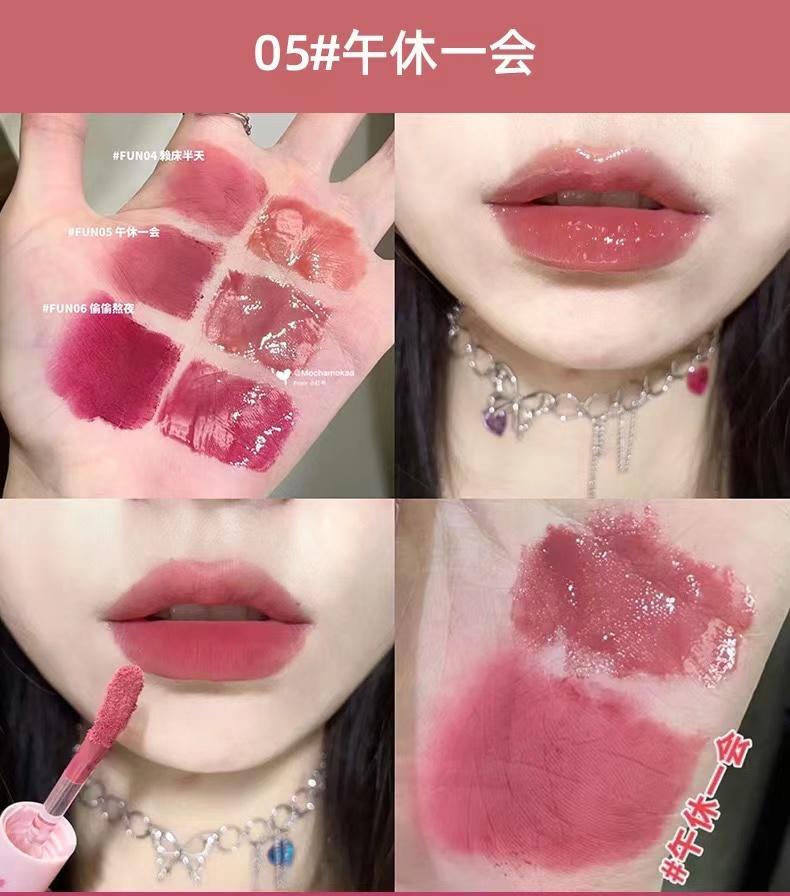 Double Lip Gloss Same Color Matte Gloss Velvet Sexy Red Liquid Lipstick Lip Gloss Lasting Lip Glaze Makeup