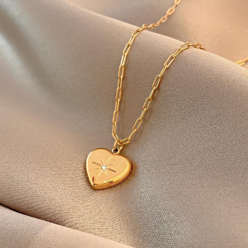 Cadena Para Mujer 18k Gold Plated Butterfly Heart Shaped Clover Custom Women's Necklace Stainless Steel Jewelry Necklace