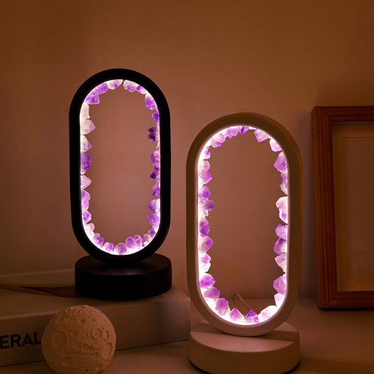 Natural Crystal Stone Lamp Adjustable Brightness Oval Crystal Lamp Crystal Crafts Gifts