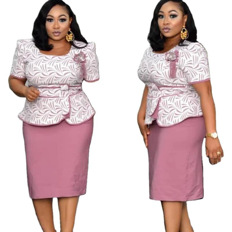 Y208109 African Women's African Digital Print Dress 6XL Casual Round Neck Dress