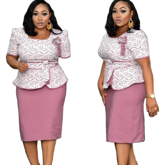 Y208109 African Women's African Digital Print Dress 6XL Casual Round Neck Dress