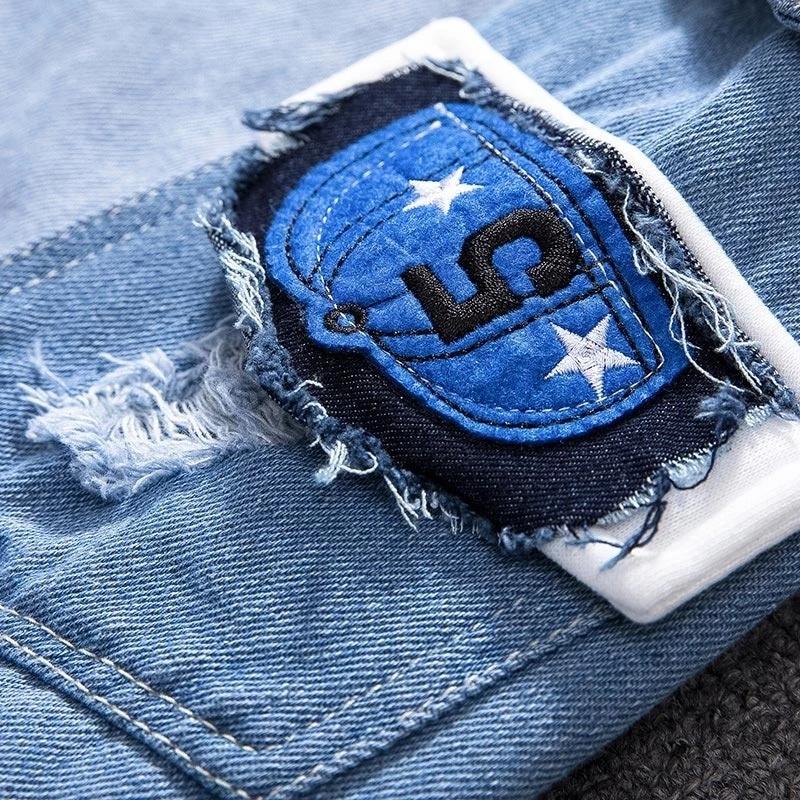 Custom Men Hooded Jacket Long Sleeve Fashion Jacket Jeans Jacket Hooded Rear Logo Print Patch Design For Men Fashion