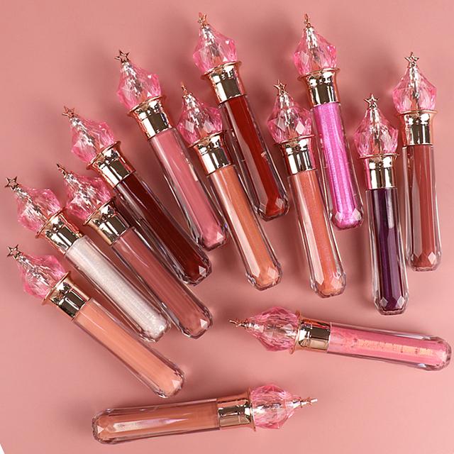 Vegetarian Waterproof Matte Liquid Lipstick Gloss Lip Gloss Custom Your Logo High Quality Heart Shape Lip Gloss Tube DIY Lip Gloss