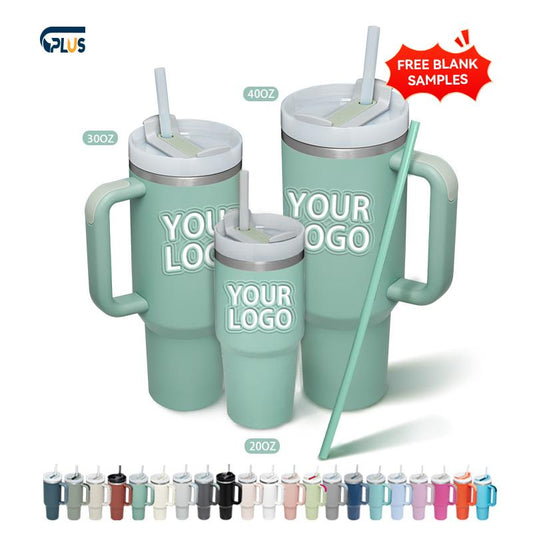 2025 Free Sample Travel Mug Stainless Steel Double Wall Vacuum Insulated Custom Coffee Cup 40 Oz Tumbler With Handle