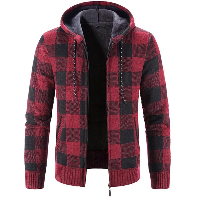 New Winter Plus Size Men's Sweater Custom Cardigan Jacket Men's Clothing Full Zip Wool Hoodie Sweater