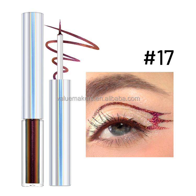 Private label new arrival metallic eyeliner water activated eyeliner shimmer chameleon liquid eyeliner