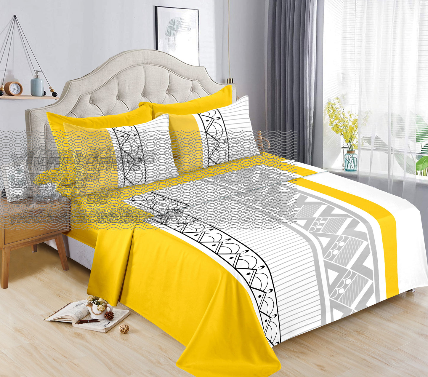 6pc Bedding Suit Wholesale In Stock Retail Printed Cotton Touch Fit Sheets King Bed Sheet With Pillowcase 6 Pcs