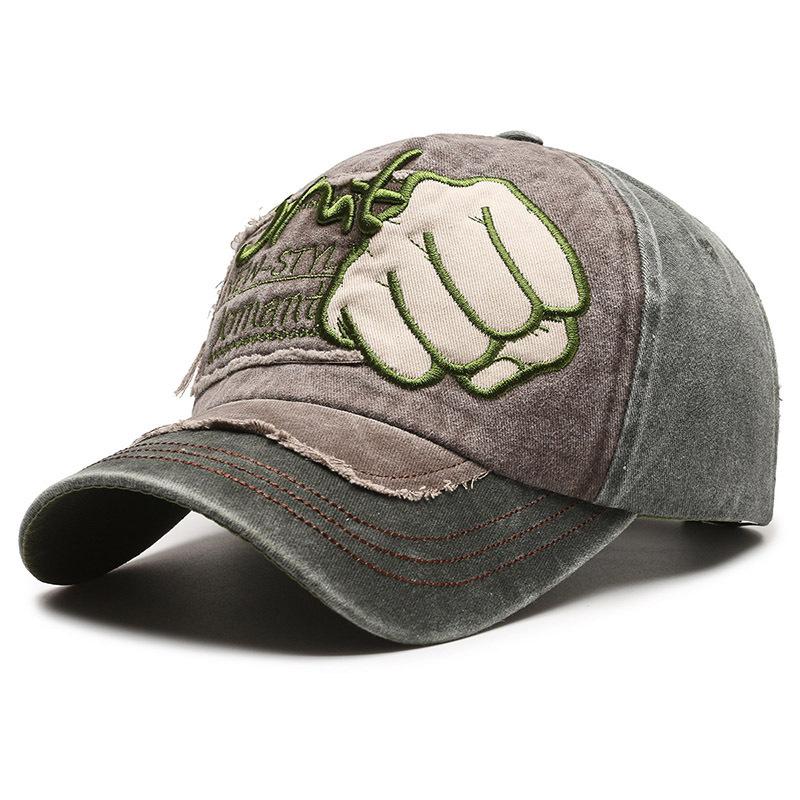 Hot Selling Denim Baseball Cap Men's Trendy Women's Korean Style Washed Old Cave Letter Tear Duckbill Cap Spring And Summer Sun Hat