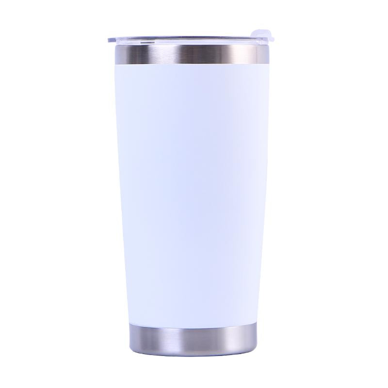 Custom Logo 20 Oz Powder Coated Car Cup Tumbler Stainless Steel Double Wall Insulated 20 Oz Travel Coffee Tumbler Cup Mug