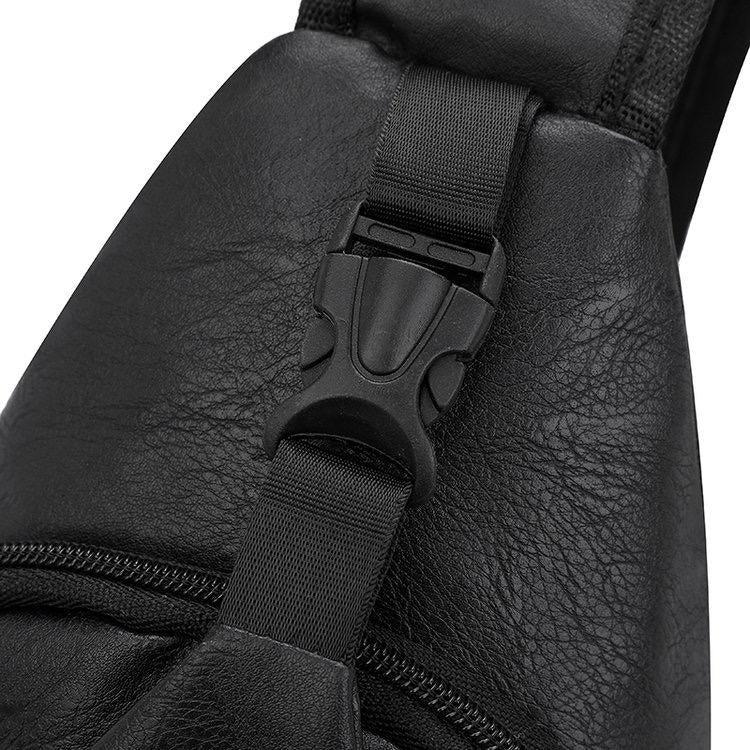 2024 New Men's Leather Chest Bag With Multi-functional USB Fashion Leisure Sports Shoulder Bag Factory Direct -30*15