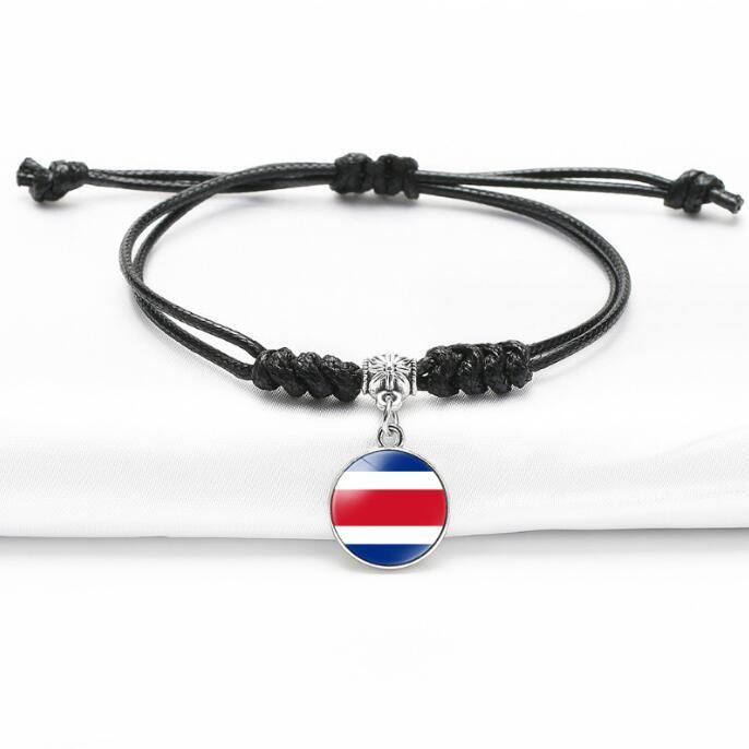 Wholesale New Handmade Braided Rope North American Flag Haiti Bracelet