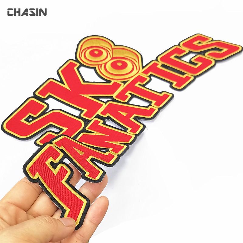 Custom Twill Fabric Embroidery Letter Name Logo Iron Patch