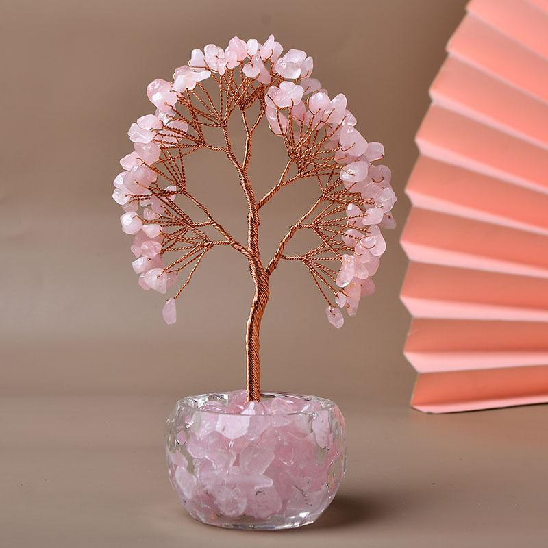Factory direct sales natural crystal money tree handmade crystal purple home decoration ornaments