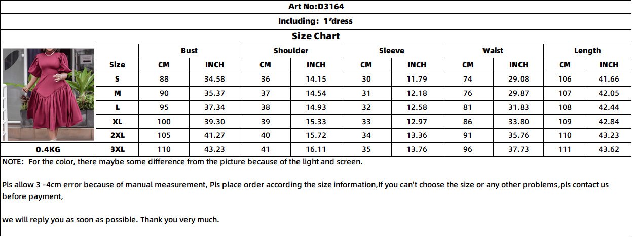 Lancy New American Elegant Women's African Clothing Spring Long Powder Puff Sleeve Pleated Casual Dress Plus Size Fashion Dress Women