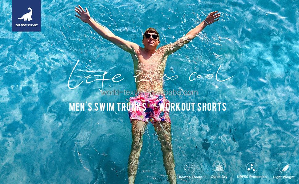Customized OEM Men's Solid Color Swimming Trunks Quick Drying Board Swimming Trunks Eco-friendly Men's Summer Short Swimming Trunks