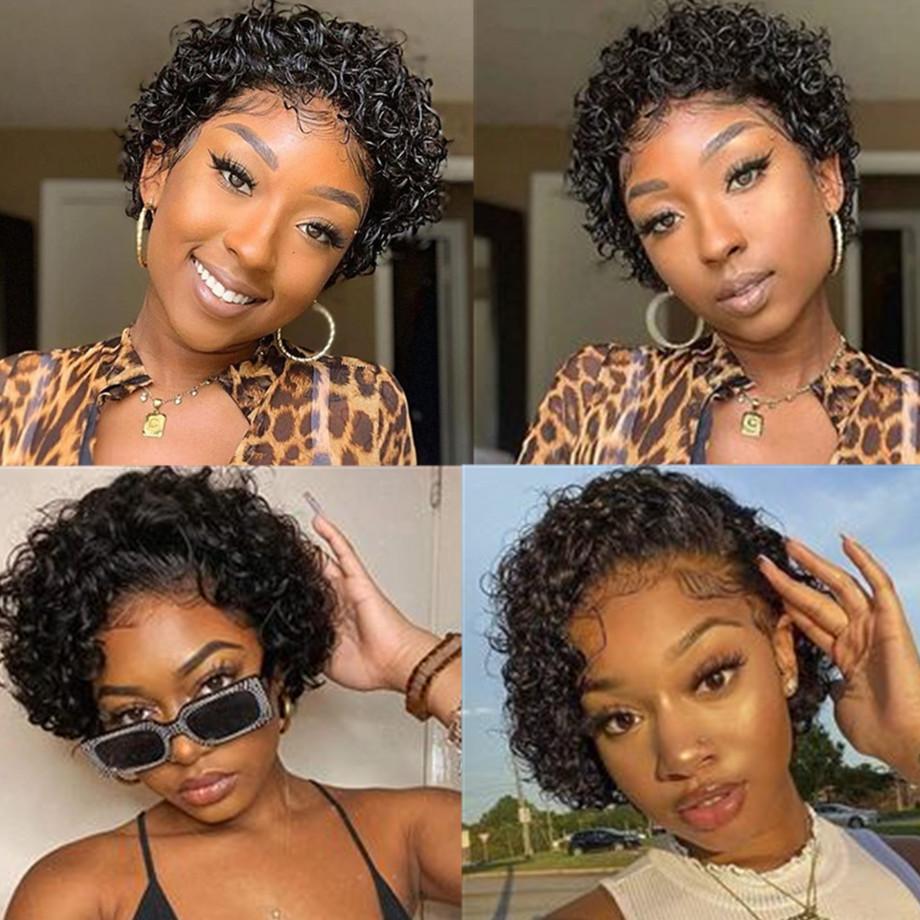 Popular European And American African Short Curly Hair Wig Wool Roll Various Colors African Women Short Elf Curly Hair Wig