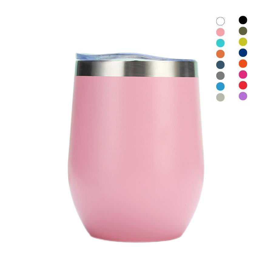 OEM/ODM 12oz Egg Shape Double Wall Stainless Steel Vacuum Cup Hot Travel Coffee Wine Cup Insulated Wine Cup