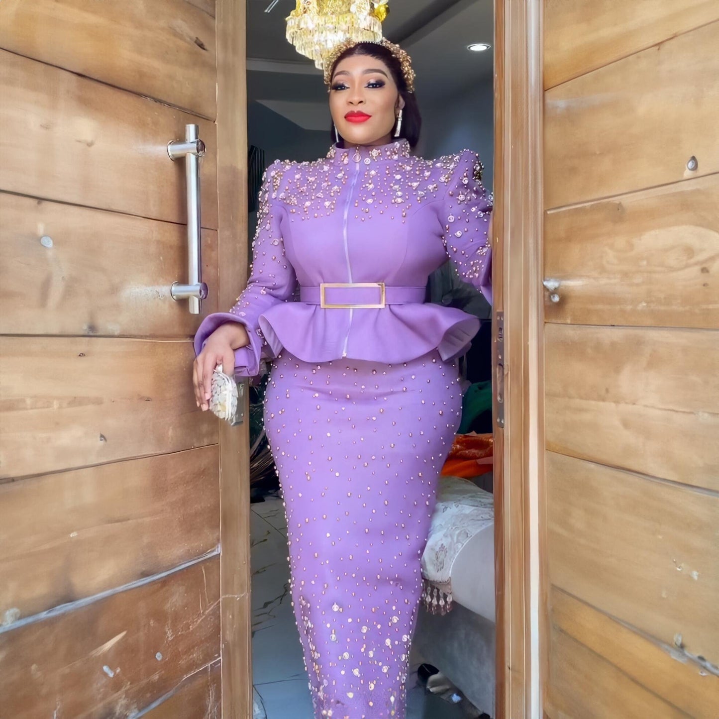 Women Suit Fashion Dress African Rhinestone Turkey African Dress Women Mesh Dress Design Africa For Sale