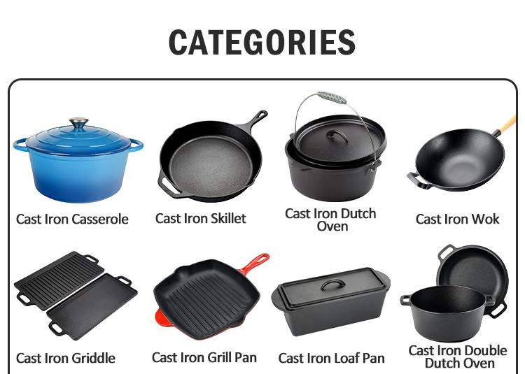 Pre-seasoned Frying Pan With Sauce Cast Iron Dutch Oven Pan Cookware Suit Wooden Crate