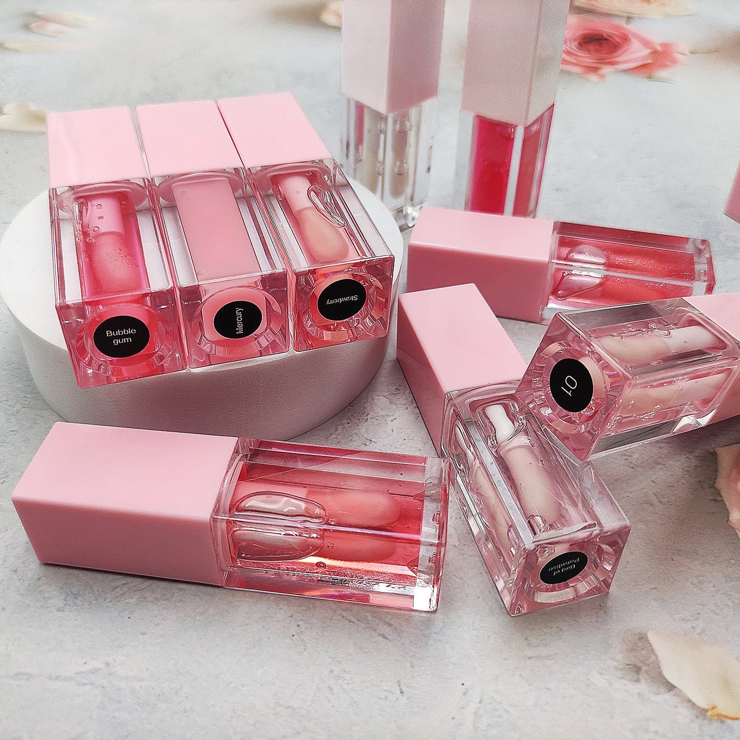 Wholesale Mini Plump Moisturizing Tone Magic Lip Oil Vegetarian Fruit Shimmer Lip Oil Private Label Liquid Clear Lip Gloss