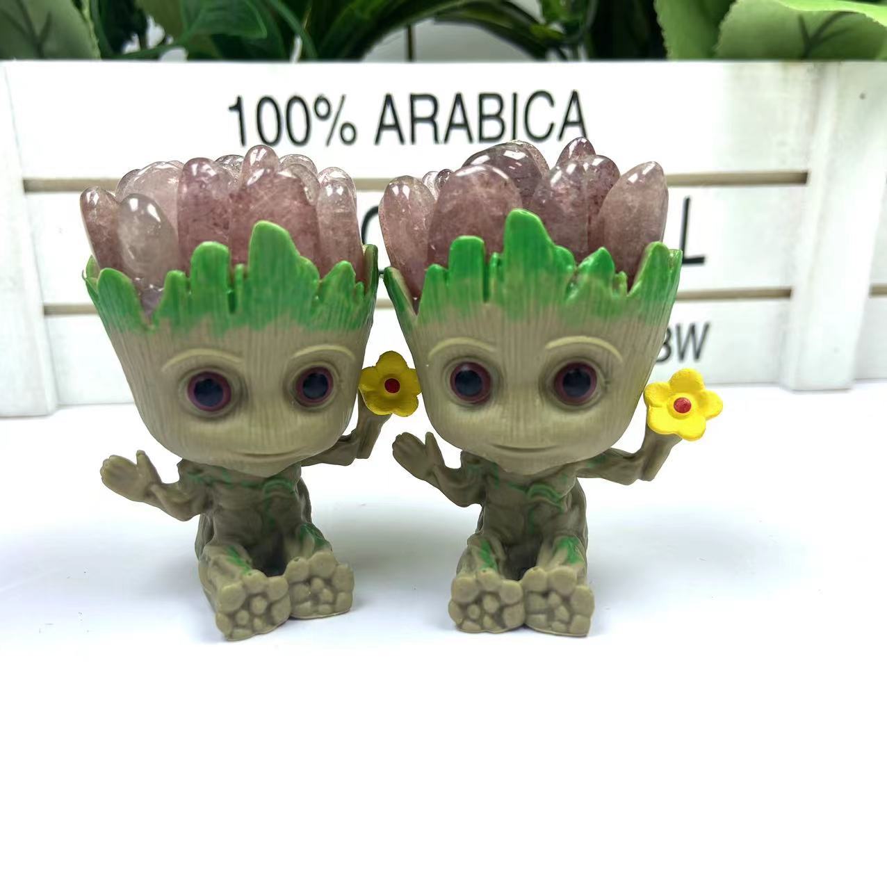 Hot Sale Natural Crystal Chip Crafts Groot Halo Crystal Crafts Home Decoration Gifts
