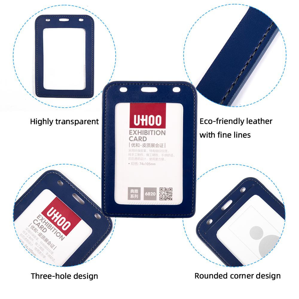 High Quality Vertical Genuine Leather ID Card Business Card And Badge Holder Multicolor Office And Banking Accessories