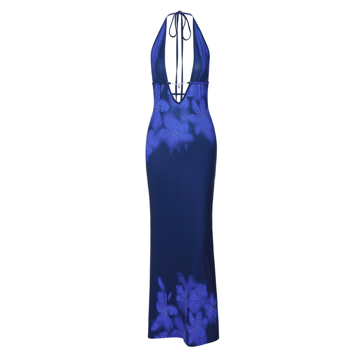Fashion Women's 2025 Autumn New Fashion Printing Sexy Backless Slim Split Lace Dress Wholesale Maxi Dress