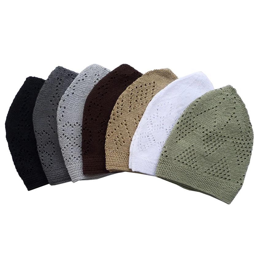 New Islamic Muslim Knitted Kufitopi Prayer Caps Crochet Tachitak Skull Cap