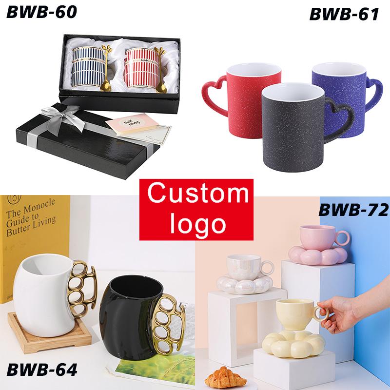 Custom Logo Gift Cup New 2024 Ceramic Logo Plastic Straw Stainless Steel Cup Variety Of Promotional Cups