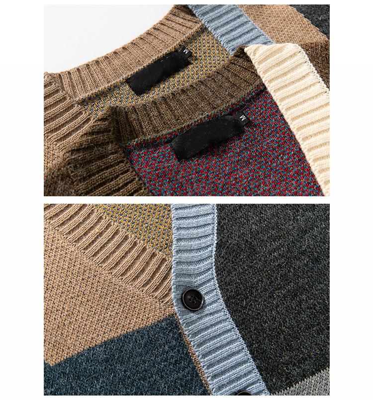 Custom Casual Super Slap Cardigan Knitted V-neck Men's Knitted Wool Sweater Overall Promotion Winter Knitted Men's Cardigan Sweater