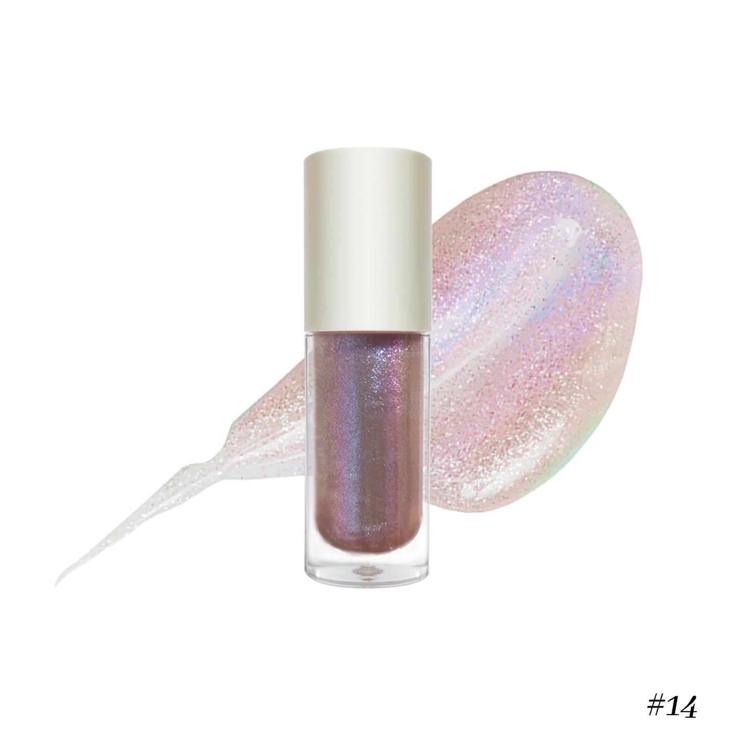 Wholesale Vegan Cosmetics Pink Transparent Nude Lip Gloss Supplier Custom Trademark Sequins Lip Gloss Private Label Lip Gloss