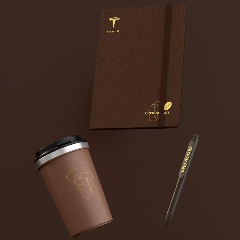 Eco-friendly Coffee Grounds Luxury Diary Cardboard Cork Luxury Paper Set Diary Pu Leather Set Diary Gift