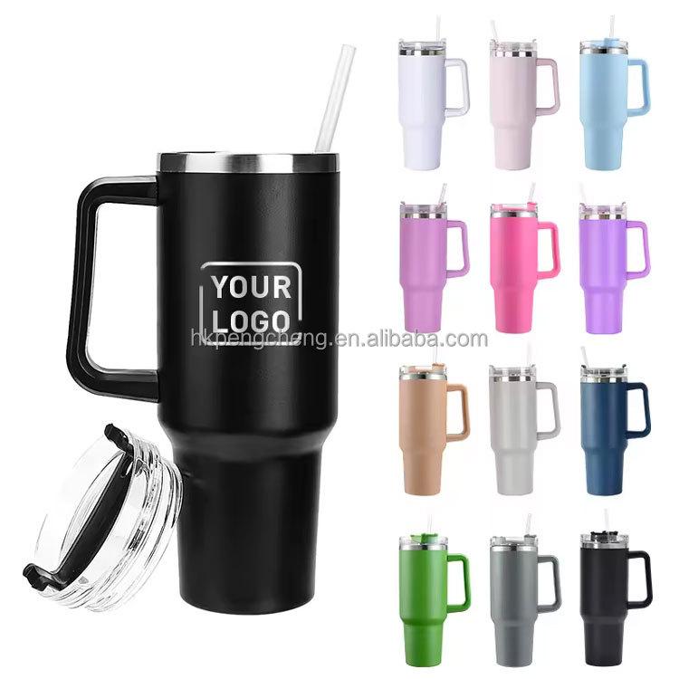 Stanley Cup 40 Oz Custom Logo Stainless Steel Tumbler Travel Mug With Handle, Hello Kitty Cup