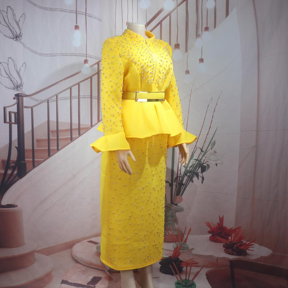 Women Suit Fashion Dress African Rhinestone Turkey African Dress Women Mesh Dress Design Africa For Sale
