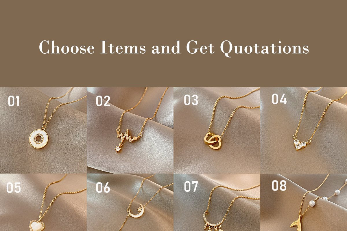 Cadena Para Mujer 18k Gold Plated Butterfly Heart Shaped Clover Custom Women's Necklace Stainless Steel Jewelry Necklace