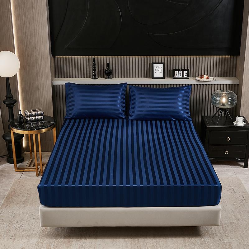 Wholesale Silk Satin Bed Sheet Suit Wrinkle Free Deep Pocket Hotel Home Woven Technique Polyester Padding