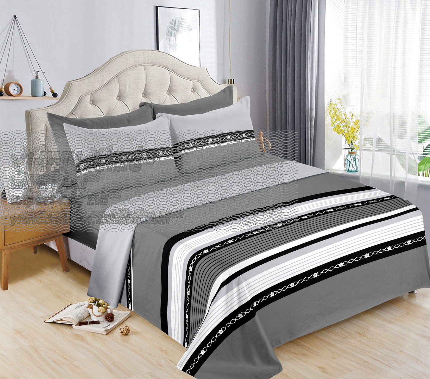 6pc Bedding Suit Wholesale In Stock Retail Printed Cotton Touch Fit Sheets King Bed Sheet With Pillowcase 6 Pcs