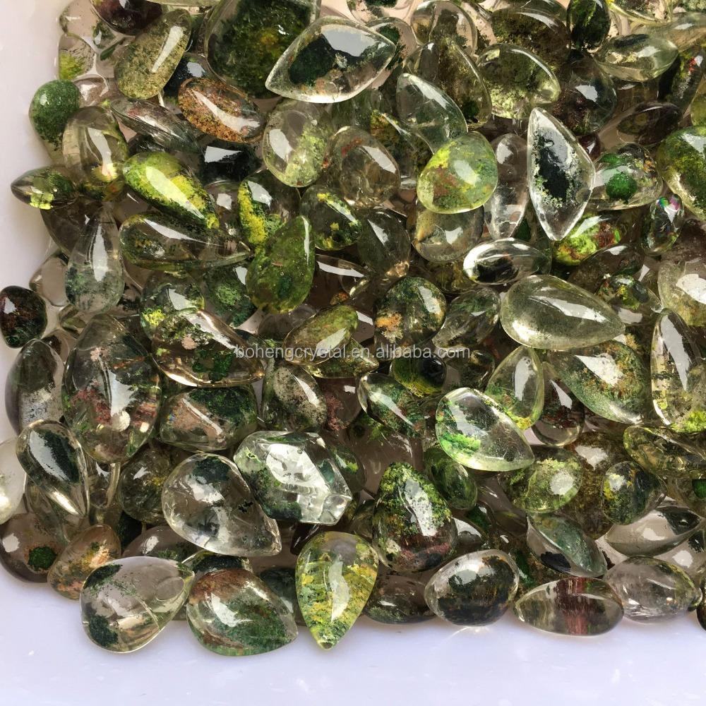 Wholesale Rare Natural Beautiful Green Ghost Phantom Quartz Water Drop Crystal Pendant