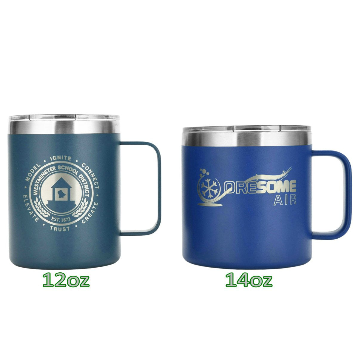 Custom Logo Camping Travel Double Wall 12 Oz 14 Oz Stainless Steel Cup Insulated Coffee Cup With Handle